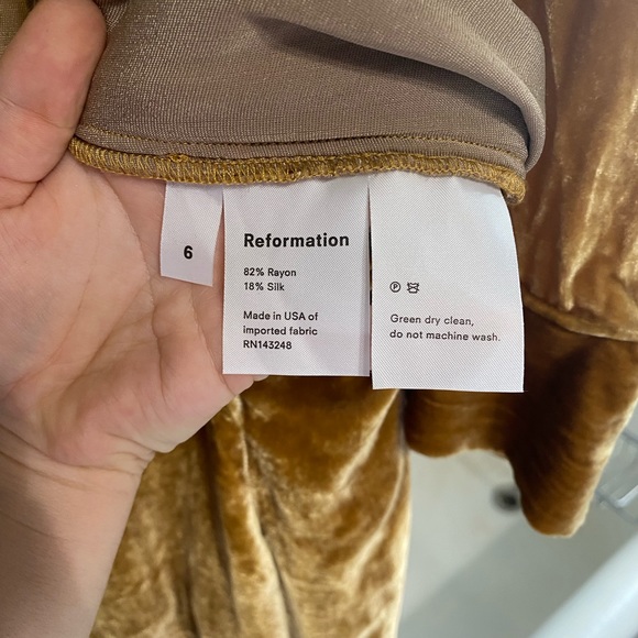 Gold Reformation Silk Velvet Jumpsuit - Picture 5 of 5